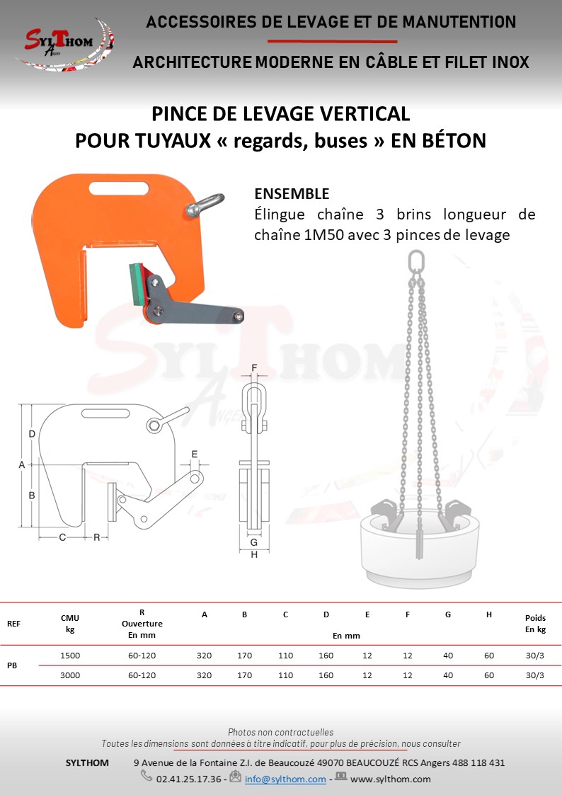 REMA Élingue chaîne pour levage des plaques béton